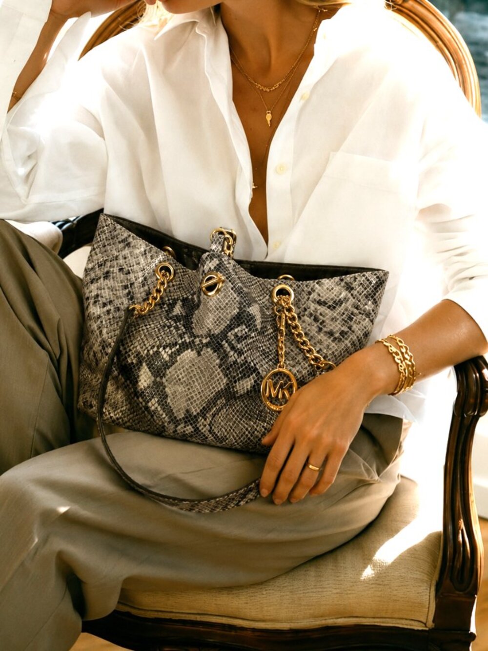 Michael Kors Snakeskin print tote bag